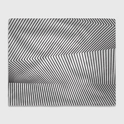 Плед флисовый Ломанные линии и оптическая иллюзия, цвет: 3D-велсофт