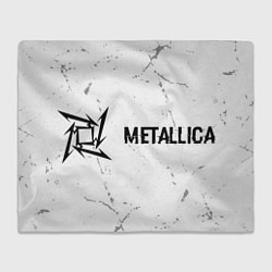 Плед флисовый Metallica glitch на светлом фоне: надпись и символ, цвет: 3D-велсофт