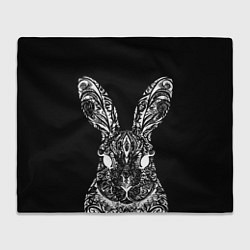 Плед флисовый Черный кролик арт, цвет: 3D-велсофт