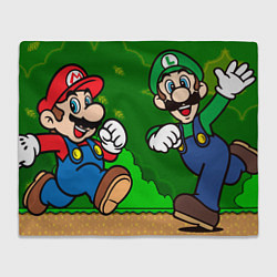 Плед флисовый Luigi & Mario, цвет: 3D-велсофт