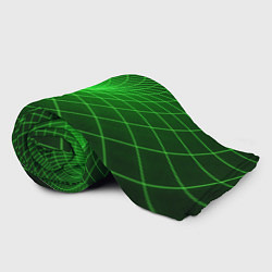 Плед флисовый Зелёная неоновая чёрная дыра, цвет: 3D-велсофт — фото 2