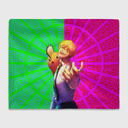 Плед флисовый Дэнзи с Потитой на плече, цвет: 3D-велсофт