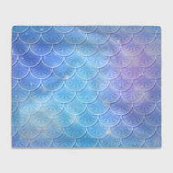 Плед флисовый Голубая чешуя русалки - паттерн, цвет: 3D-велсофт