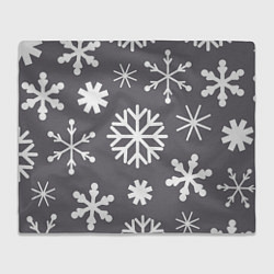 Плед флисовый Snow in grey, цвет: 3D-велсофт