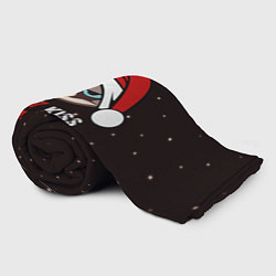 Плед флисовый Новогодний кот мем - грубиян, цвет: 3D-велсофт — фото 2