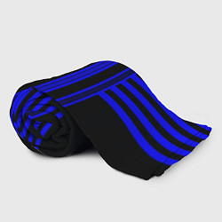 Плед флисовый Черно синий полосатый узор, цвет: 3D-велсофт — фото 2