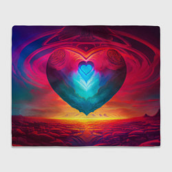 Плед флисовый Сердце мира, цвет: 3D-велсофт
