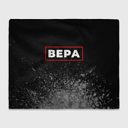 Плед флисовый Вера - в красной рамке на темном, цвет: 3D-велсофт
