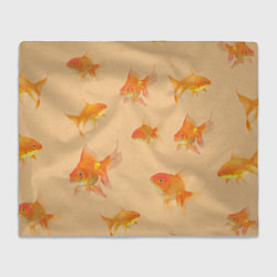 Плед флисовый Золотые рыбки в фоне, цвет: 3D-велсофт