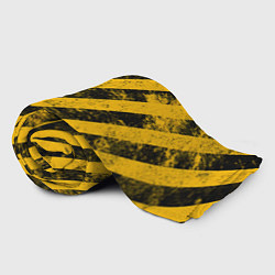 Плед флисовый WARNING - желто-черные полосы, цвет: 3D-велсофт — фото 2