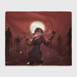 Плед флисовый Хидзуру Минаката в поле - Summertime Render, цвет: 3D-велсофт