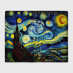 Плед флисовый Винсент ван Гог, звездная ночь, цвет: 3D-велсофт