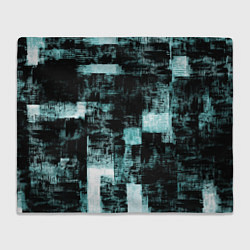 Плед Абстракт голубой на чёрном