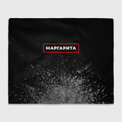 Плед флисовый Маргарита - в красной рамке на темном, цвет: 3D-велсофт