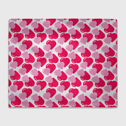 Плед флисовый Двойные сердечки - паттерн, цвет: 3D-велсофт