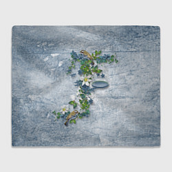 Плед флисовый Синицы на ветке, цвет: 3D-велсофт