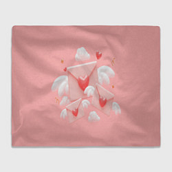 Плед флисовый Валентинки, цвет: 3D-велсофт