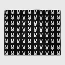 Плед флисовый Bunny pattern black, цвет: 3D-велсофт