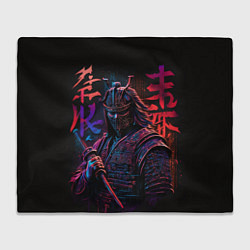 Плед флисовый Самурай неон, цвет: 3D-велсофт