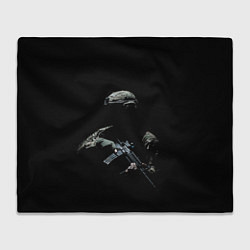 Плед флисовый Солдат в темноте, цвет: 3D-велсофт