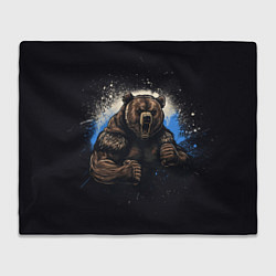 Плед флисовый Сильный медведь, цвет: 3D-велсофт