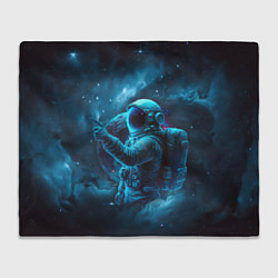 Плед флисовый An astronaut in blue space, цвет: 3D-велсофт
