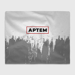 Плед флисовый Артем в рамке красного цвета, цвет: 3D-велсофт