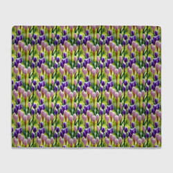 Плед флисовый Весенние крокусы, цвет: 3D-велсофт