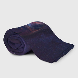 Плед флисовый Кот в очках в космосе, цвет: 3D-велсофт — фото 2