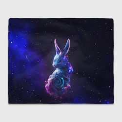 Плед флисовый Космический звёздный кролик, цвет: 3D-велсофт