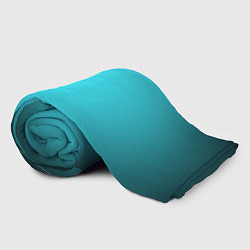 Плед флисовый Кислотный голубой с градиентом, цвет: 3D-велсофт — фото 2