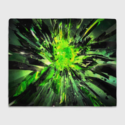 Плед флисовый Fractal green explosion, цвет: 3D-велсофт