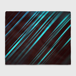 Плед флисовый Stripes line neon color, цвет: 3D-велсофт