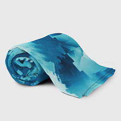 Плед флисовый Абстрактные светло-синие кубы и другие фигуры, цвет: 3D-велсофт — фото 2