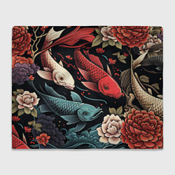 Плед Узор с японскими карпами кои