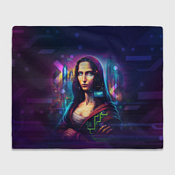 Плед флисовый Cyberpunk Mona Lisa, цвет: 3D-велсофт