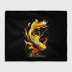 Плед флисовый Рыба пламенный дракон, цвет: 3D-велсофт