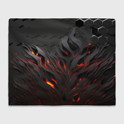 Плед флисовый Объемное черное пламя, цвет: 3D-велсофт