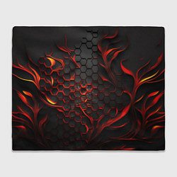 Плед флисовый Объемные огненные плитки, цвет: 3D-велсофт