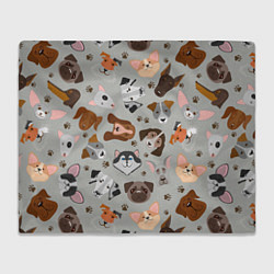 Плед флисовый Dog pattern color, цвет: 3D-велсофт