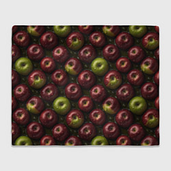 Плед флисовый Сочная текстура из яблок, цвет: 3D-велсофт