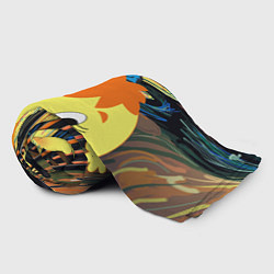 Плед флисовый Коржик куки монстр и колобок пародия на крик Мунка, цвет: 3D-велсофт — фото 2