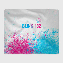 Плед флисовый Blink 182 neon gradient style: символ сверху, цвет: 3D-велсофт