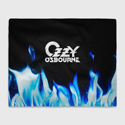 Плед флисовый Ozzy Osbourne blue fire, цвет: 3D-велсофт