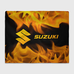 Плед флисовый Suzuki - gold gradient: надпись и символ, цвет: 3D-велсофт
