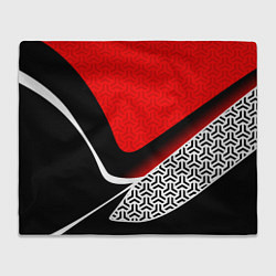 Плед флисовый Геометрическая униформа - красная, цвет: 3D-велсофт
