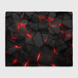 Плед флисовый Плиты с красной подсветкой, цвет: 3D-велсофт