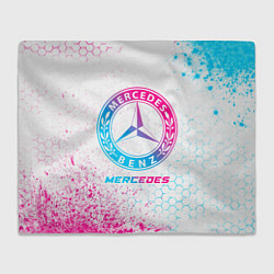 Плед флисовый Mercedes neon gradient style, цвет: 3D-велсофт