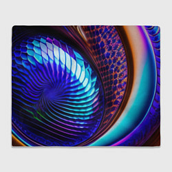 Плед флисовый Неоновый водоворот, цвет: 3D-велсофт