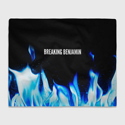 Плед флисовый Breaking Benjamin blue fire, цвет: 3D-велсофт